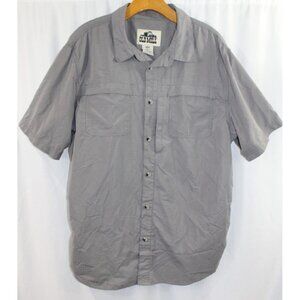 Old Mill Mens Grey Short Sleeve Button Up Shirt Poly/Cotton XL